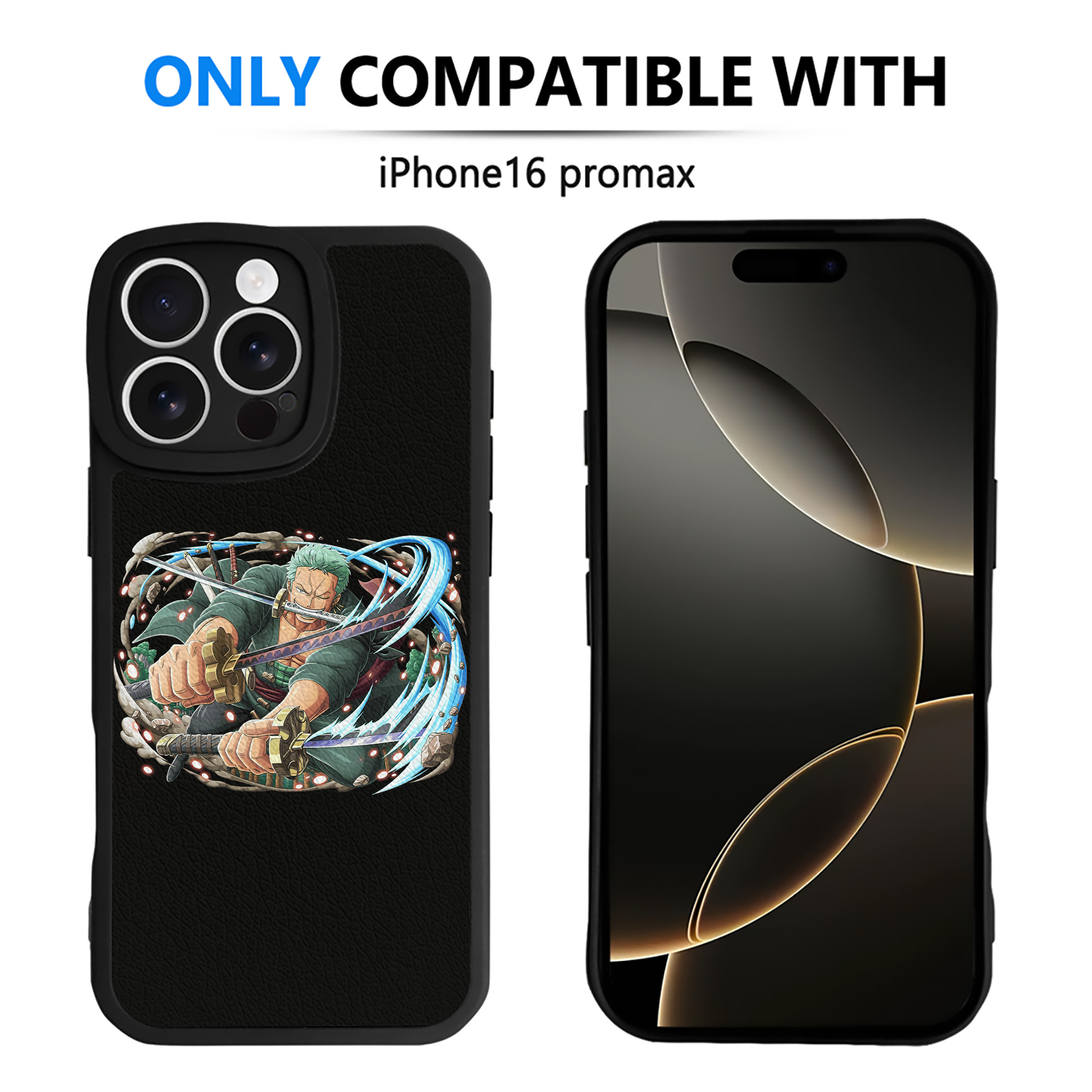 （画像用） ワンピース ロロノア・ゾロ ONE PIECE Roronoa Zoro 【iPhone 16シリーズ対応】シリコンスマホケース（レザー調） 材質：シリコン